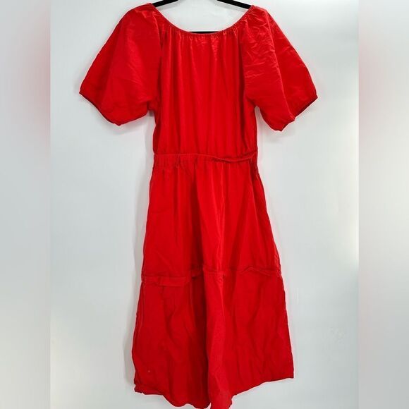 Roller Rabbit Cotton Poplin Scoop Neck Midi Dress Womens Medium MISSING BELT - Picture 1 of 6